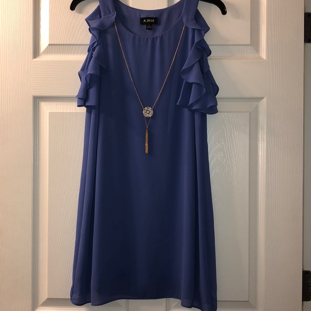 Blue dress with necklace